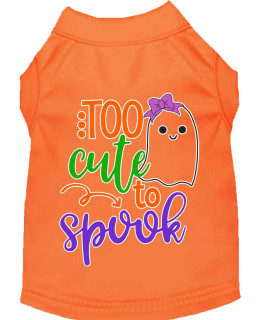 Mirage Pet Products Too cute to Spook-girly ghost Screen Print Dog Shirt Orange
