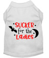 Mirage Pet Products Sucker for The Ladies Screen Print Dog Shirt White Med