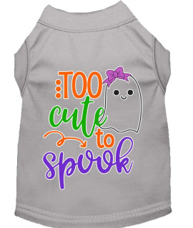 Mirage Pet Products Too cute to Spook-girly ghost Screen Print Dog Shirt grey XS