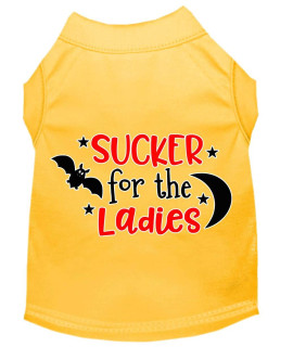 Mirage Pet Products Sucker for The Ladies Screen Print Dog Shirt Yellow XXXL