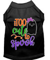 Mirage Pet Products Too cute to Spook-girly ghost Screen Print Dog Shirt Black