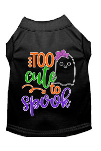Mirage Pet Products Too cute to Spook-girly ghost Screen Print Dog Shirt Black