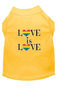 Mirage Pet Products Love is Love Screen Print Dog Shirt Yellow XL