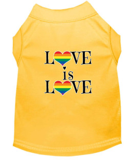 Mirage Pet Products Love is Love Screen Print Dog Shirt Yellow XL