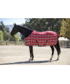 Kensington Products Poly Cotton Horse Blanket - Lightweight Breathable Equine Stable Day Sheet (78, 161- Deluxe Red)