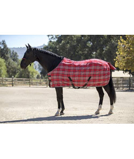 Kensington Products Poly Cotton Horse Blanket - Lightweight Breathable Equine Stable Day Sheet (78, 161- Deluxe Red)