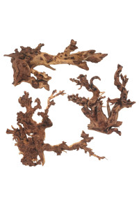 PINVNBY Natural Aquarium Driftwood Assorted Branches Reptile Ornament for Fish Tank Decoration Pack of 3