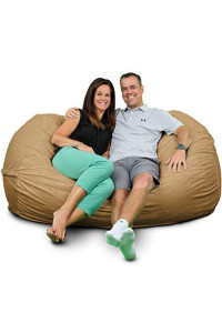 Ultimate Sack Bean Bag Chairs In Multiple Sizes And Colors: Giant Foam-Filled Furniture - Machine Washable Covers, Double Stitched Seams, Durable Inner Liner (Lounger, Camel Fur)