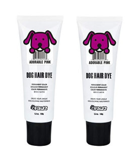 Opawz Dog Hair DYE Gel - New Bright, Fun Shade, Semi-Permanent, Completely Non-Toxic and Safe (Pink - 2 PK)