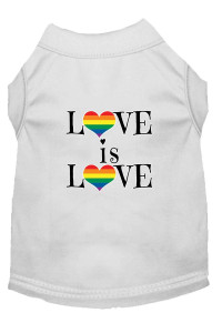 Mirage Pet Products Love is Love Screen Print Dog Shirt White XS
