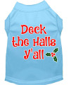Mirage Pet Products Deck The Halls Yall Screen Print Dog Shirt Baby Blue XXL