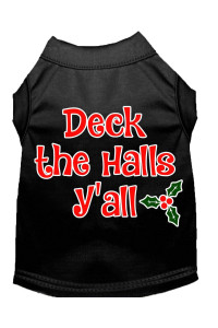 Mirage Pet Products Deck The Halls Yall Screen Print Dog Shirt Black Med