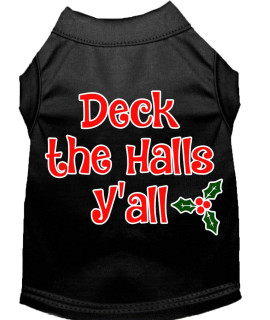 Mirage Pet Products Deck The Halls Yall Screen Print Dog Shirt Black Med