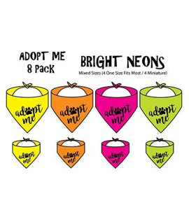 8 Pack of Bandanas - Adopt Me NEON (Mixed Sizes (4 of Each))