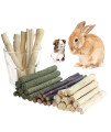 Dbeans Flourithing 300g guinea Pig Rabbit chew Toys with Apple Timothy Sticks - Prevent Overgrown Teeth with Sweet Bamboo Treats - Ideal Rabbit Treats Included