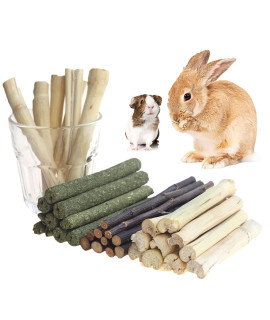 Dbeans Flourithing 300g guinea Pig Rabbit chew Toys with Apple Timothy Sticks - Prevent Overgrown Teeth with Sweet Bamboo Treats - Ideal Rabbit Treats Included