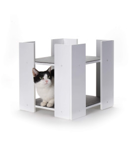 Primetime Petz Hauspanther Cubitat - Multi-Level Cat Bed, White (55135)