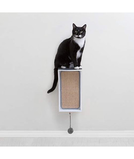 Primetime Petz Hauspanther CATchall - Wall Mounted Cat Scratcher Toy Storage & Perch, White, 55136
