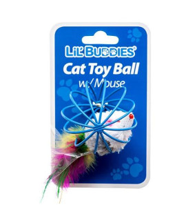 Lil Buddies New 370640 Cat Toy Ball W/Little Mouse (24-Pack) Accessories Wholesale Bulk Pets Accessories Firesale