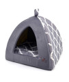 Linen Tent Bed for Pets - Gray Lattice, X-Large