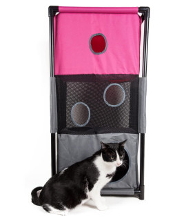 Pet Life Cat House, Pink/Grey
