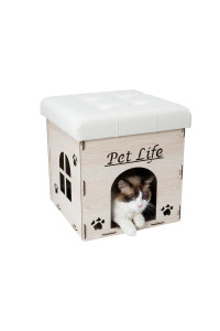 Pet Life cat House Furniture Bench White