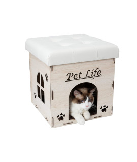 Pet Life cat House Furniture Bench White