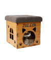 Pet Life cat House Furniture Bench, Light Wood