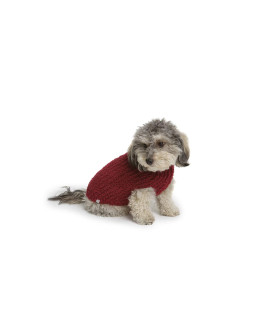 Barefoot Dreams CozyChic Ribbed Pet Sweater, Dog Clothes- Cranberry,X-Large,BDPCC0822