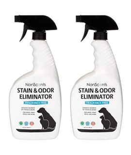 NonScents Stain & Odor Eliminator - Fragrance Free - Pet Odor & Stain Remover for Dog and Cat Urine, 32 oz (2-Pack)