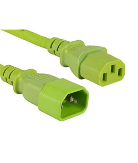 cable Leader 18 AWg computer Power Extension cord (IEc320 c13 to IEc320 c14), color UL Listed (8 Foot (1 Pack), green)