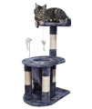 WIKI 29.5" Tall Fashion Design Small Cat Tree with Tunnel,Grey