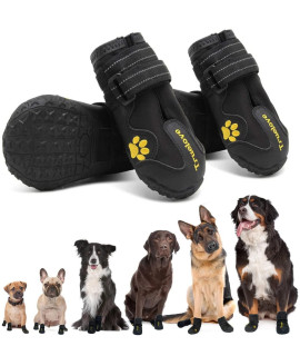 Expawlorer 4Pcs Anti-Slip Dog Shoes - Waterproof Stain Resistant Dog Booties With Reflective Straps For Outdoor Hiking, Dog Paw Protectors For Hot Pavement, Winter Snow, Fit All Breed Dogs