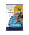 Pettiny 20 Cat Litter Box Liners With Drawstrings Scratch Resistant Cat Litter Bags For Medium And Large Litter Trays