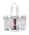 MISO PUP Shell Tote (Shell Tote ONLY for USE with Base PET Carrier, Stripe Canvas - White/RED White Blue)