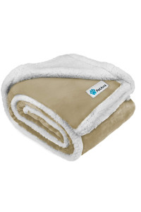 PetAmi Waterproof Dog Blanket for Bed, Couch, Sofa | Waterproof Dog Bed Cover for Large Dogs, Puppies | Sherpa Fleece Pet Blanket Furniture Protector | Reversible Microfiber | 80 x 60 (Taupe)