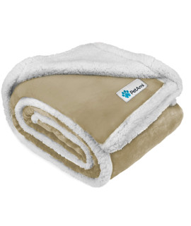 PetAmi Waterproof Dog Blanket for Bed, Couch, Sofa | Waterproof Dog Bed Cover for Large Dogs, Puppies | Sherpa Fleece Pet Blanket Furniture Protector | Reversible Microfiber | 80 x 60 (Taupe)