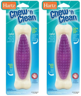Hartz Chew 'n Clean Bacon-Scented Large Dog Chew Toy (Pack of 2)