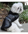 Aviaton Pilot Aviator Bomber Jacket Harness - includes Airplane Clip Charm and matching Leash - Choice of Color Black or Brown - Dog Sizes XS thru 2XL (Medium fits Neck 13?-15?, Chest 15?-18?, Black)