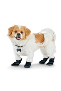 Good2Go Fleece-Lined Dog Boots in Black, Large