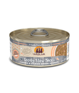 Weruva Classic Cat Stews!, Goody Stew Shoes with Chicken & Salmon in Gravy, 5.5oz Can (Pack of 8)