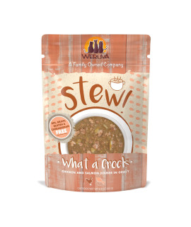 Weruva Classic Cat Stews!, What a Crock with Chicken & Salmon in Gravy, 3oz Pouch (Pack of 12)