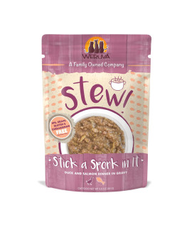 Weruva Classic Cat Stews, Stick A Spork In It with Duck & Salmon In Gravy, 3oz Pouch (Pack of 12)