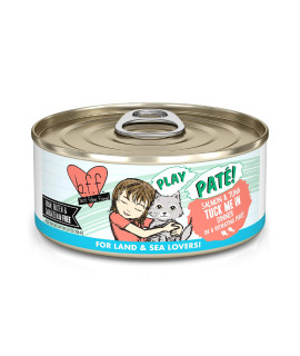 B.F.F. PLAY - Best Feline Friend PatLovers, Aw Yeah!, Salmon & Tuna Tuck Me In with Salmon & Tuna, 5.5oz Can (Pack of 8)