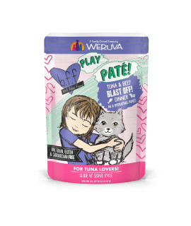 B.F.F. PLAY - Best Feline Friend PatLovers, Aw Yeah!, Tuna & Beef Blast Off! with Tuna & Beef, 3oz Pouch (Pack of 12)