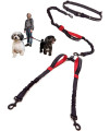 Hands Free Double Dog Leash for Small Dogs | Dual Dog Leash | Two Dog Leash No Tangle | Multiple Dog Leash for 2 Dogs | Double Leash | Leash Splitter | 2 Dog Leash | Double Clip Leash Coupler
