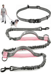 Adjustable Hands Free Dog Leash for Small Dogs | Waist Leash for Dog Walking | Dog Running Leash | Hiking Leash for Medium Dogs | Service Dog Leash Belt | Dog Walking Accessories | Bungee Dog Leash