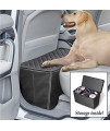 Collections Etc Quilted Pet Seat Extender with Adjustable Storage Bins for Travel, Zip Top Safe for Pets