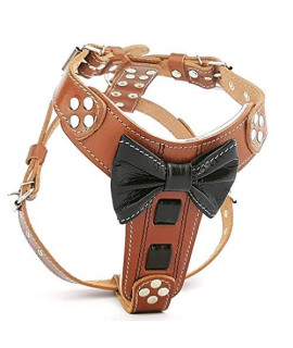 Bestia Bowtie Leather French Bulldog Harness. 100% Leather. Padded Chest Plate. Hand Made in Europe!