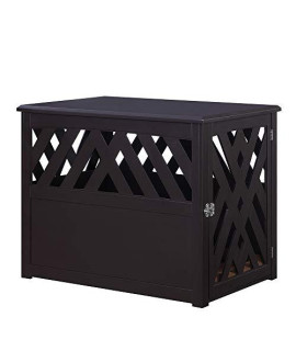 unipaws Wooden Pet crate End Table with Pet Bed Dog crate Kennels Home Deco Furniture Indoor Use Modern Design Dog House